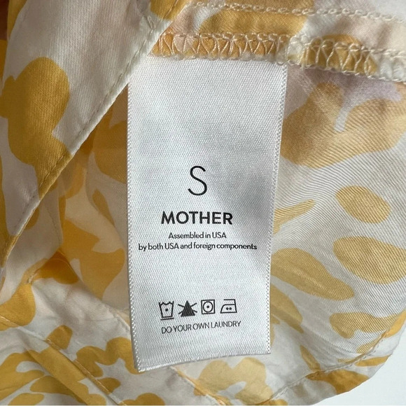 NWOT MOTHER The Sunburst Print Shirt Leopard Floral Cotton Yellow Bohemian Small - Picture 8 of 12